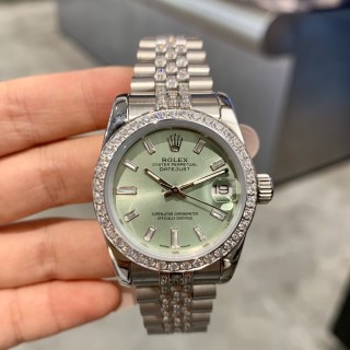 Rolex Datejust 31mm Diamond Bezel Mint Green Dial Steel Watch