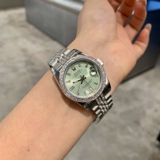 Rolex Datejust 31mm Diamond Bezel Mint Green Dial Steel Watch view 11