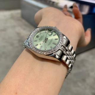 Rolex Datejust 31mm Diamond Bezel Mint Green Dial Steel Watch view 12
