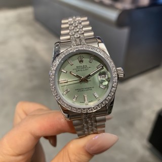 Rolex Datejust 31mm Diamond Bezel Mint Green Dial Steel Watch view 14