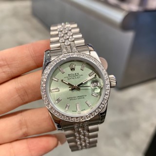 Rolex Datejust 31mm Diamond Bezel Mint Green Dial Steel Watch view 15