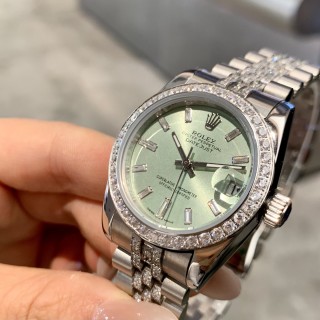 Rolex Datejust 31mm Diamond Bezel Mint Green Dial Steel Watch view 16