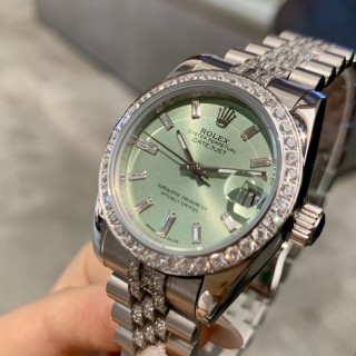 Rolex Datejust 31mm Diamond Bezel Mint Green Dial Steel Watch view 17