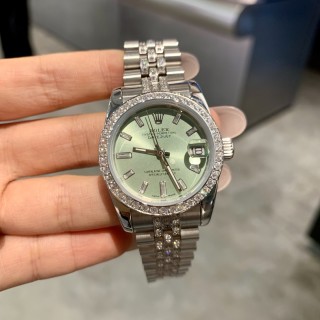 Rolex Datejust 31mm Diamond Bezel Mint Green Dial Steel Watch view 6