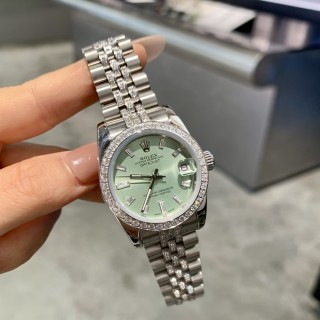 Rolex Datejust 31mm Diamond Bezel Mint Green Dial Steel Watch view 7