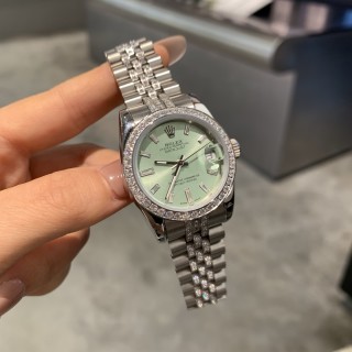 Rolex Datejust 31mm Diamond Bezel Mint Green Dial Steel Watch view 8