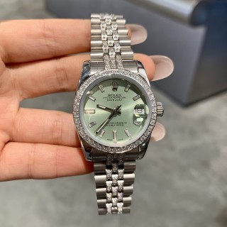 Rolex Datejust 31mm Diamond Bezel Mint Green Dial Steel Watch view 10