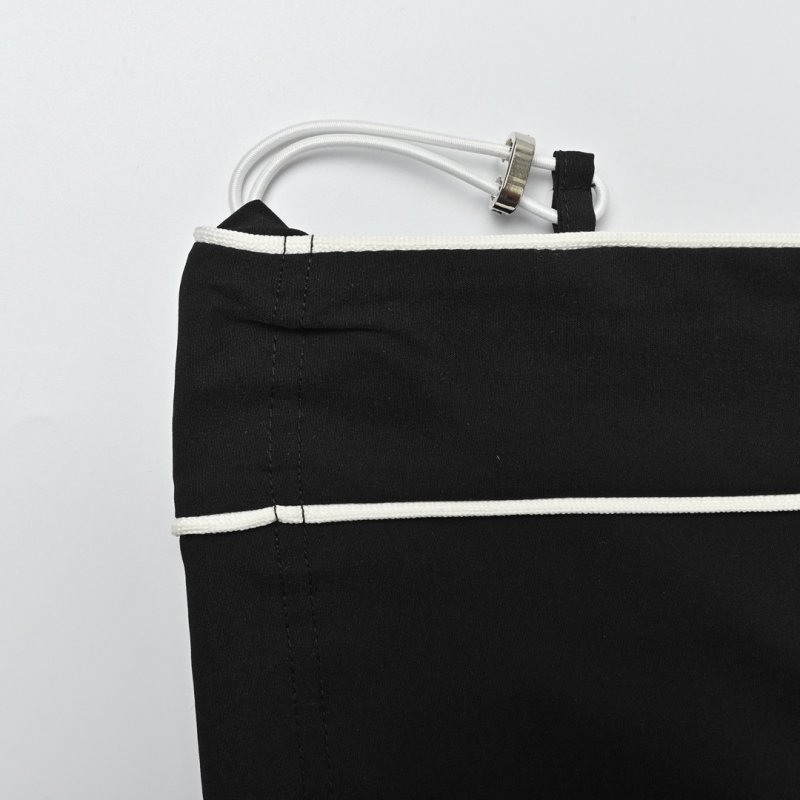 Alo Black Wide-Leg Track Pants with White Stripe view