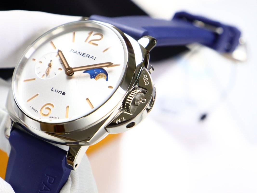 Panerai Luminor Due Luna 42mm Silver Dial Watch view