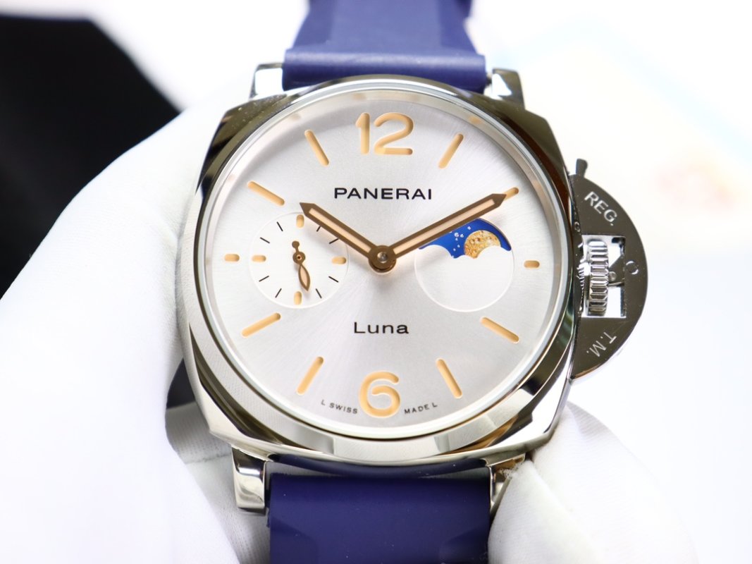 Panerai Luminor Due Luna 42mm Silver Dial Watch view