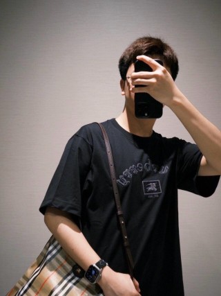 Burberry Black Embroidered Logo T-Shirt view 6