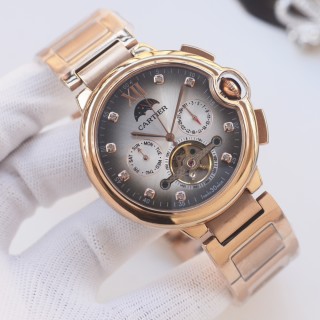 Cartier Ballon Bleu Tourbillon Moonphase Steel Watch view 3