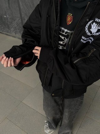 Balenciaga WFP Black Puffer Jacket view 3