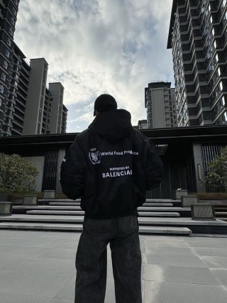 Balenciaga WFP Black Puffer Jacket view 4