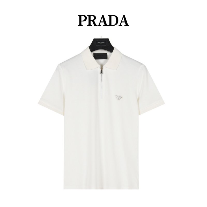 Prada White Short-Sleeve Polo T-Shirt view