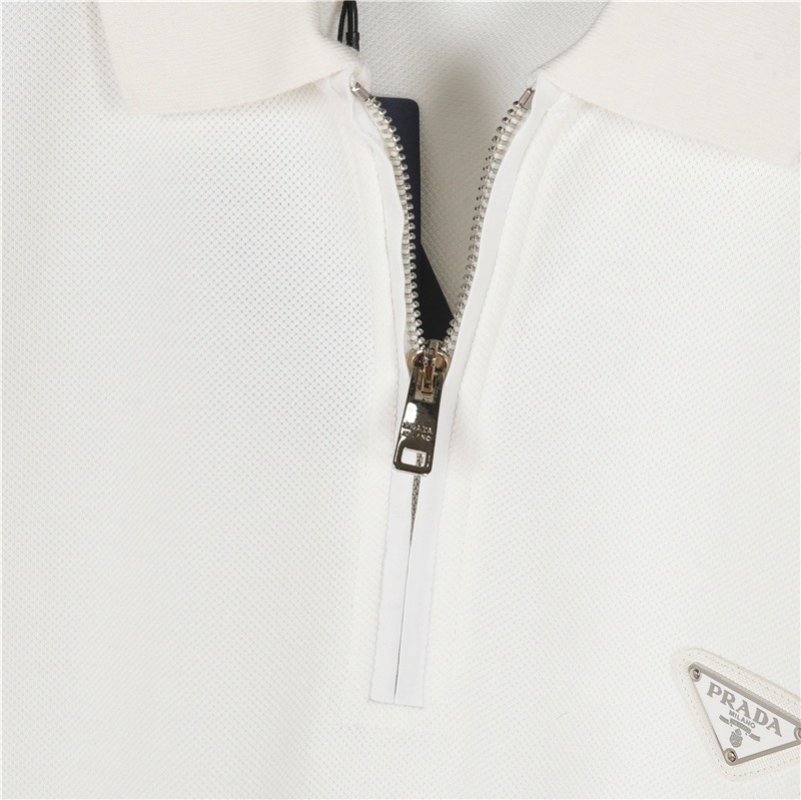 Prada White Short-Sleeve Polo T-Shirt view
