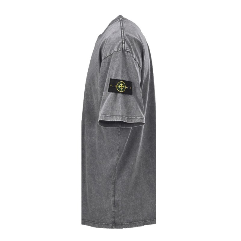 Stone Island Compass Logo Grey Washed T-Shirt view