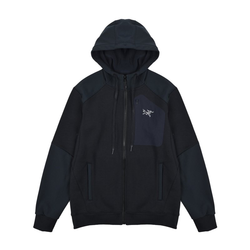 Arc'teryx Black Navy Colour-Block Zip Hoodie Jacket view