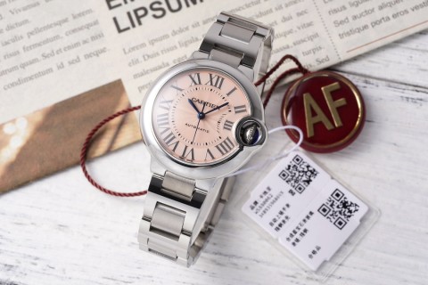 Cartier Ballon Bleu 33mm Steel Watch Roman Numerals