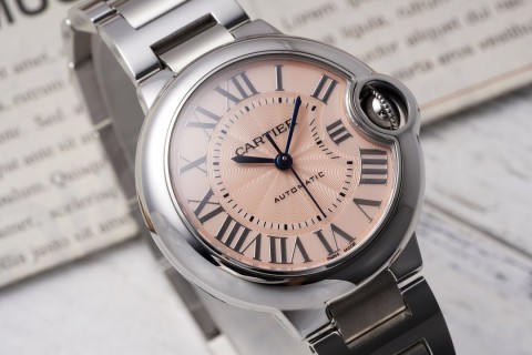 Cartier Ballon Bleu 33mm Steel Watch Roman Numerals view 3