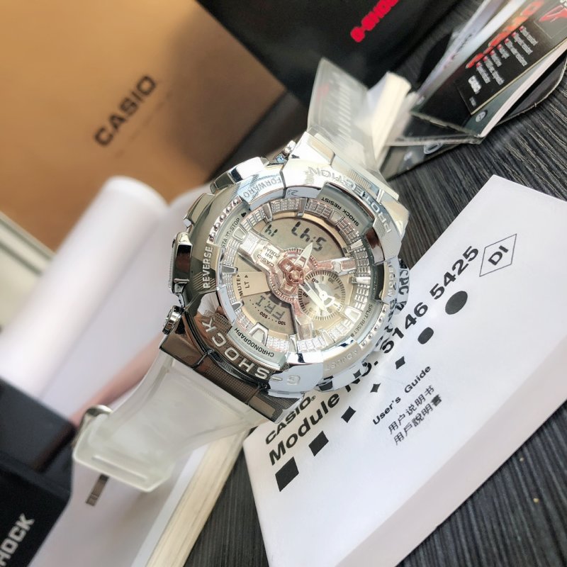 Casio GM-110 G-Shock Metal Armor Sports Watch Silver view