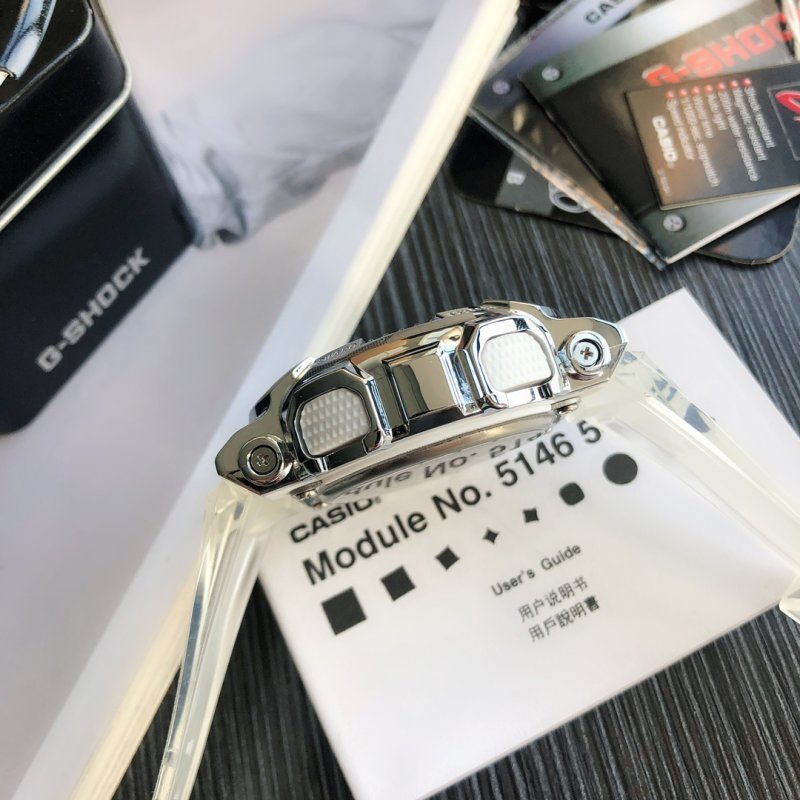 Casio GM-110 G-Shock Metal Armor Sports Watch Silver view