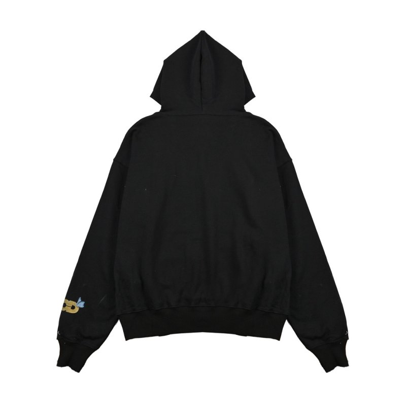 Black Graphic Print Hoodie with Colorful Logo view