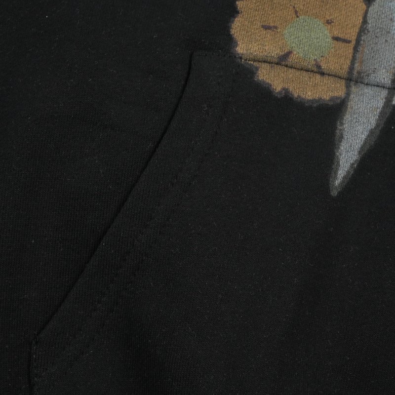 Black Graphic Print Hoodie with Colorful Logo view