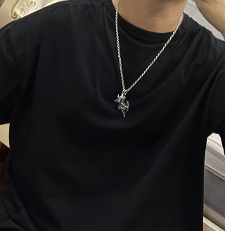 Dior Silver Rope Chain Charm Necklace view 4