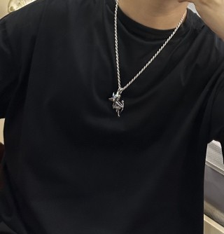 Dior Silver Rope Chain Charm Necklace view 7