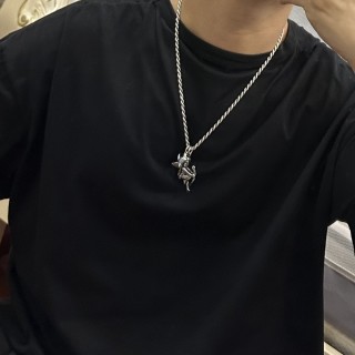 Dior Silver Rope Chain Charm Necklace view 9