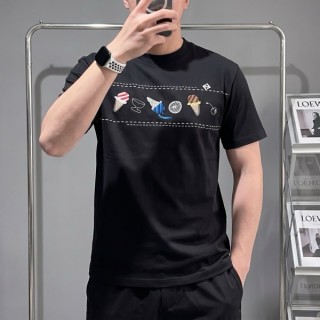 Black Graphic Print Short Sleeve T-Shirt with Embroidered Motifs view 6