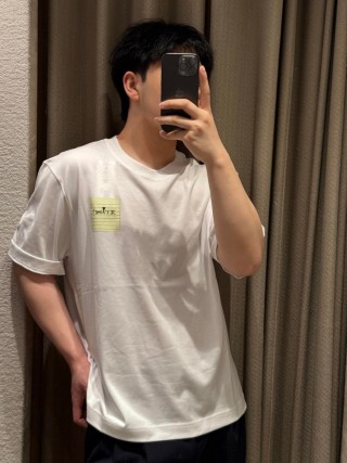 White Short Sleeve T-Shirt with Sticky Note Graphic Print