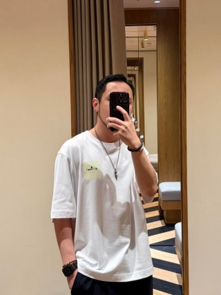 White Short Sleeve T-Shirt with Sticky Note Graphic Print view 8