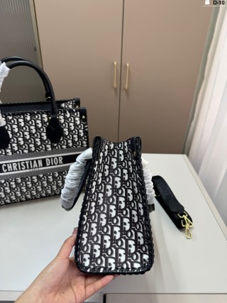 Dior Book Tote Monogram Black Canvas Bag view 2