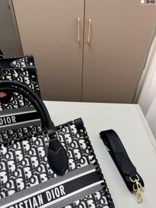 Dior Book Tote Monogram Black Canvas Bag view 5