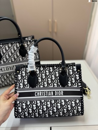 Dior Book Tote Monogram Black Canvas Bag view 6