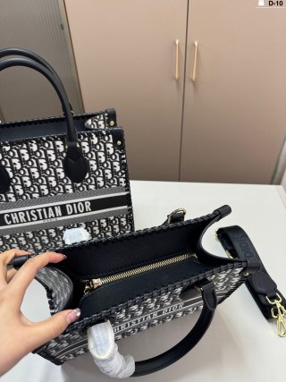 Dior Book Tote Monogram Black Canvas Bag view 7