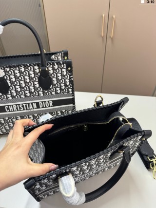 Dior Book Tote Monogram Black Canvas Bag view 9