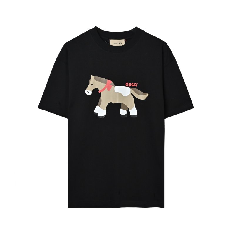 Gucci Black Dog Graphic Short Sleeve T-Shirt view