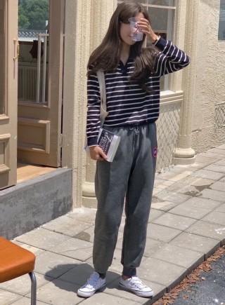 Canada Goose Charcoal Grey Joggers with Crest Logo view 2