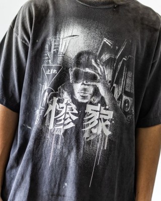 Charcoal Figure Graphic Short Sleeve T-Shirt view 3
