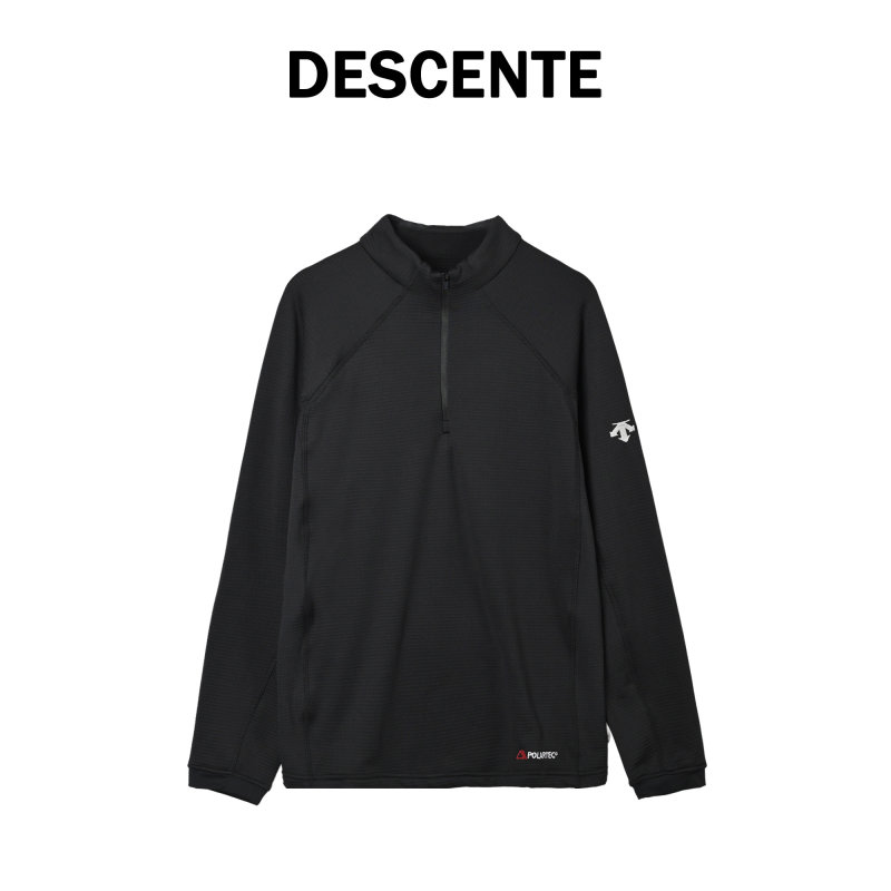 Descente Black Quarter-Zip Technical Ski Jacket view
