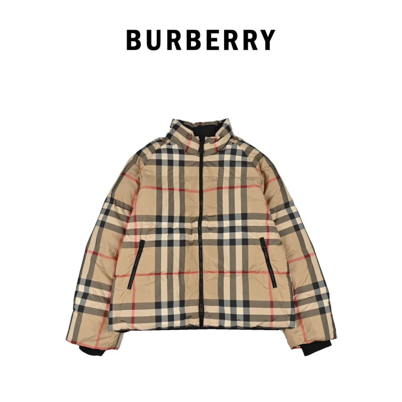 Burberry Beige Check Quilted Down Jacket view