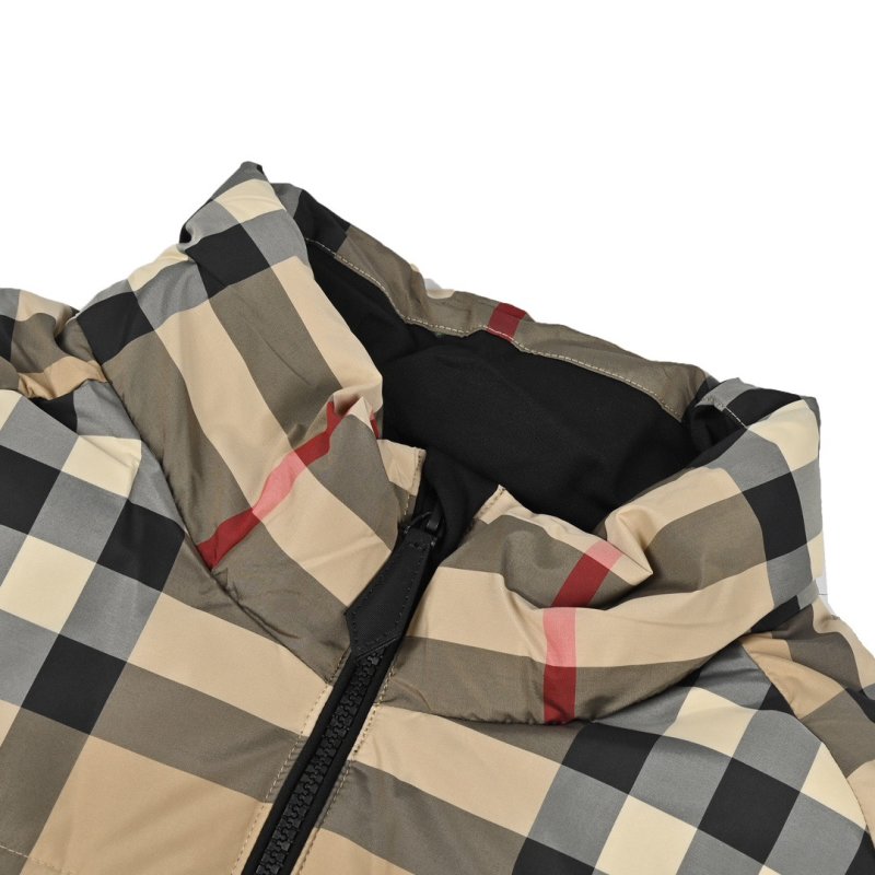 Burberry Beige Check Quilted Down Jacket view