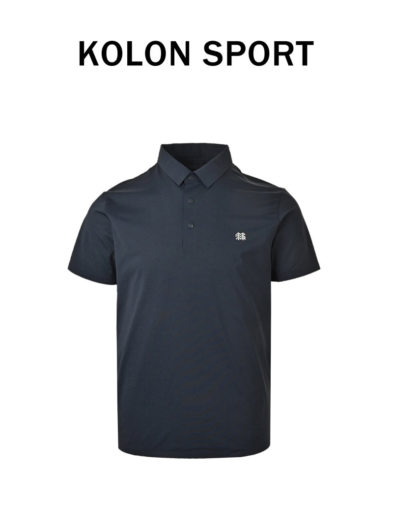 Navy Short Sleeve Polo Shirt with Tree Logo view