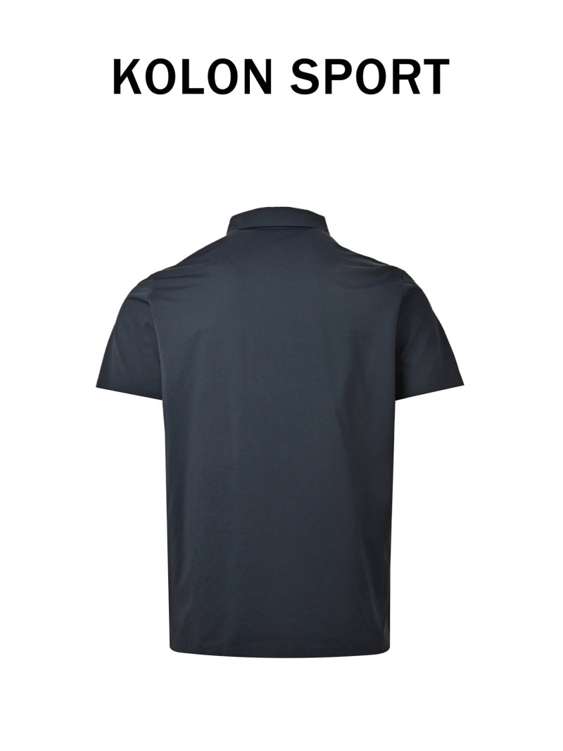Navy Short Sleeve Polo Shirt with Tree Logo view