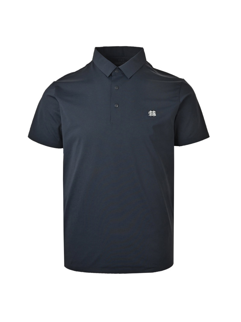 Navy Short Sleeve Polo Shirt with Tree Logo view