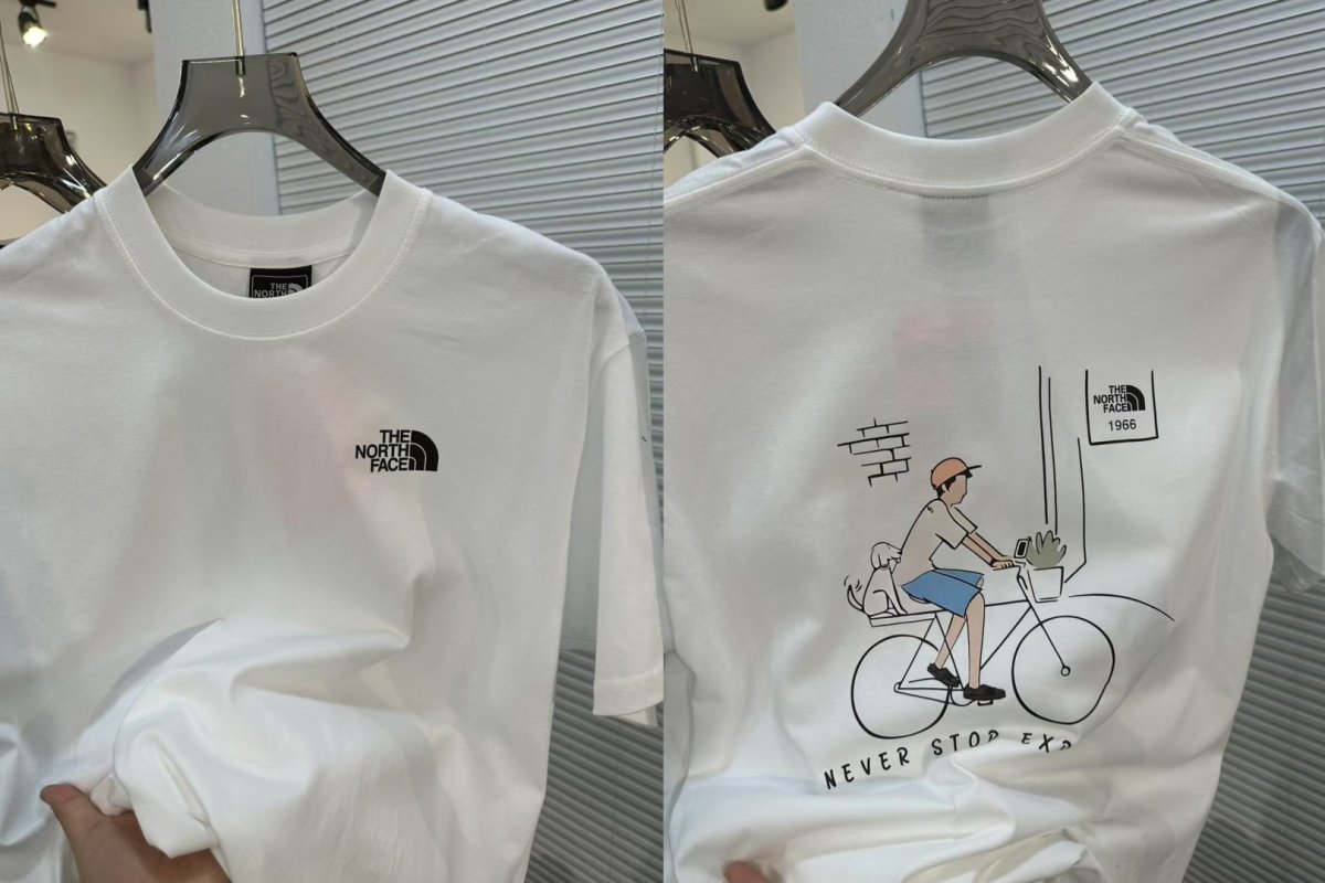 The North Face White Graphic Tee - Bicycle Print