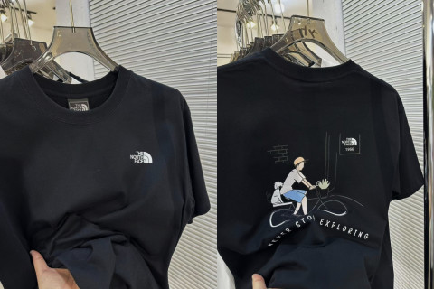 The North Face White Graphic Tee - Bicycle Print view 2